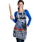 New Zealand Tui Bird Christmas Apron Pohutukawa Xmas Tree Meri Kirihimete