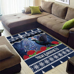 New Zealand Tui Bird Christmas Area Rug Pohutukawa Xmas Tree Meri Kirihimete