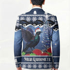 New Zealand Tui Bird Christmas Blazer Pohutukawa Xmas Tree Meri Kirihimete