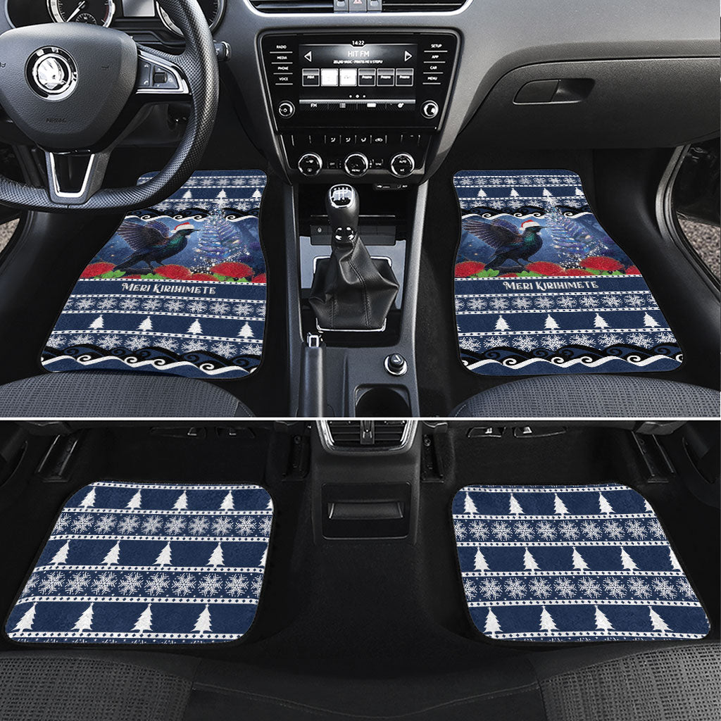 New Zealand Tui Bird Christmas Car Mats Pohutukawa Xmas Tree Meri Kirihimete