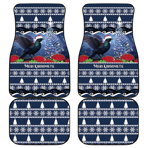 New Zealand Tui Bird Christmas Car Mats Pohutukawa Xmas Tree Meri Kirihimete