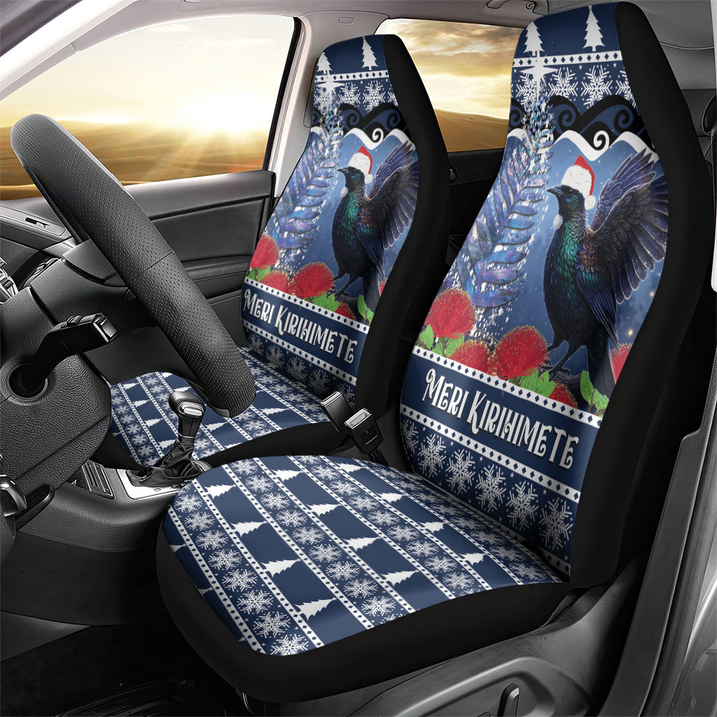 New Zealand Tui Bird Christmas Car Seat Cover Pohutukawa Xmas Tree Meri Kirihimete