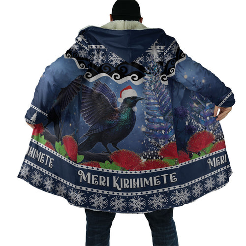 New Zealand Tui Bird Christmas Cloak Pohutukawa Xmas Tree Meri Kirihimete
