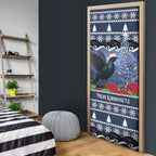 New Zealand Tui Bird Christmas Door Cover Pohutukawa Xmas Tree Meri Kirihimete