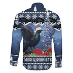 New Zealand Tui Bird Christmas Family Matching Mermaid Dress and Hawaiian Shirt Pohutukawa Xmas Tree Meri Kirihimete