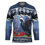 New Zealand Tui Bird Christmas Hockey Jersey Pohutukawa Xmas Tree Meri Kirihimete