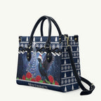 New Zealand Tui Bird Christmas Leather Bag Pohutukawa Xmas Tree Meri Kirihimete