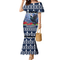 New Zealand Tui Bird Christmas Mermaid Dress Pohutukawa Xmas Tree Meri Kirihimete