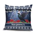 New Zealand Tui Bird Christmas Pillow Cover Pohutukawa Xmas Tree Meri Kirihimete