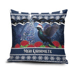 New Zealand Tui Bird Christmas Pillow Cover Pohutukawa Xmas Tree Meri Kirihimete