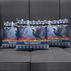 New Zealand Tui Bird Christmas Pillow Cover Pohutukawa Xmas Tree Meri Kirihimete