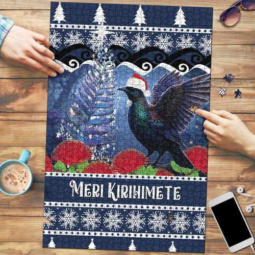 New Zealand Tui Bird Christmas Puzzle Pohutukawa Xmas Tree Meri Kirihimete