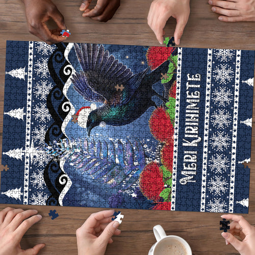 New Zealand Tui Bird Christmas Puzzle Pohutukawa Xmas Tree Meri Kirihimete
