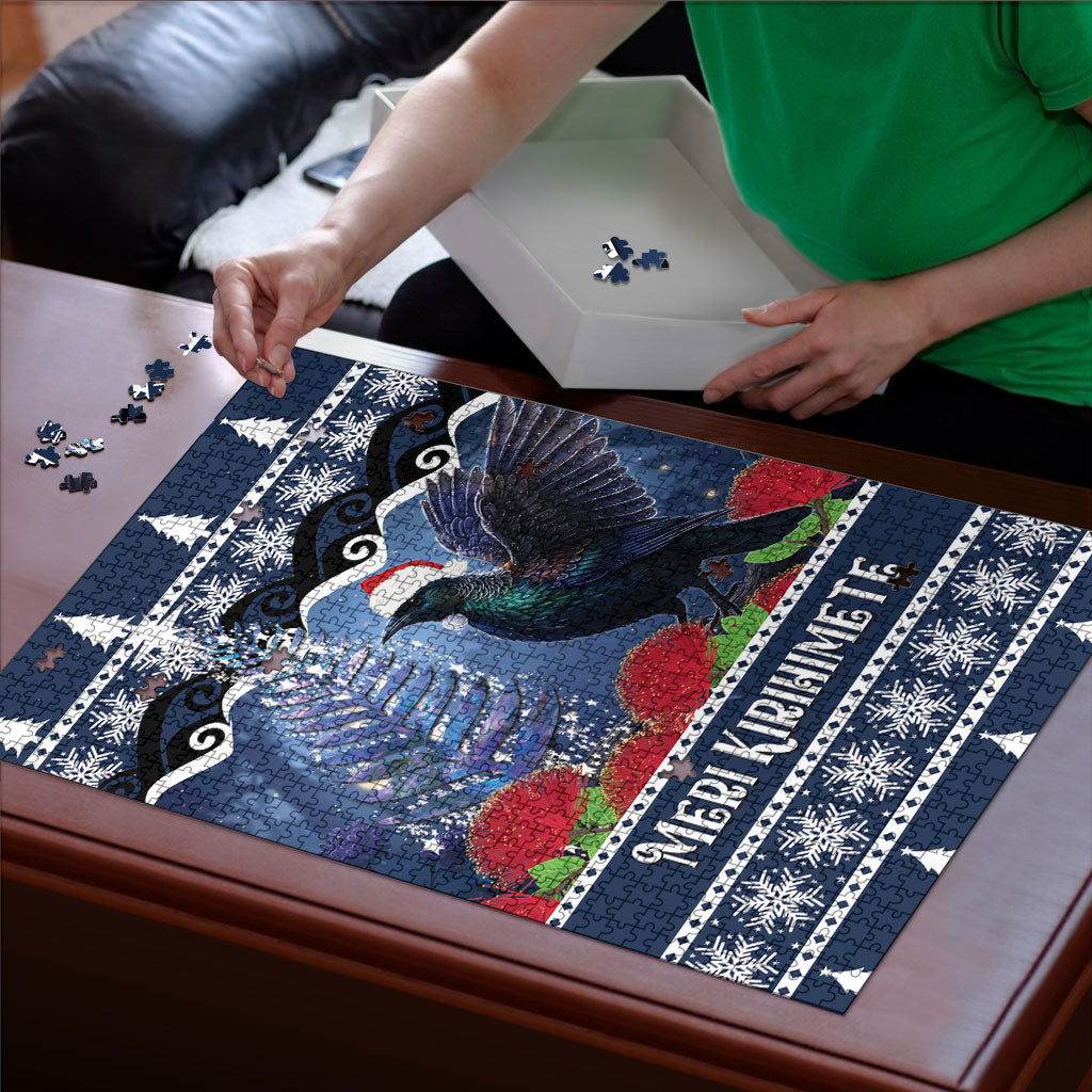 New Zealand Tui Bird Christmas Puzzle Pohutukawa Xmas Tree Meri Kirihimete