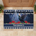 New Zealand Tui Bird Christmas Rubber Doormat Pohutukawa Xmas Tree Meri Kirihimete