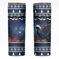 New Zealand Tui Bird Christmas Skinny Tumbler Pohutukawa Xmas Tree Meri Kirihimete