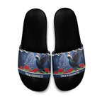 New Zealand Tui Bird Christmas Slide Sandals Pohutukawa Xmas Tree Meri Kirihimete