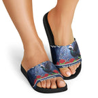 New Zealand Tui Bird Christmas Slide Sandals Pohutukawa Xmas Tree Meri Kirihimete