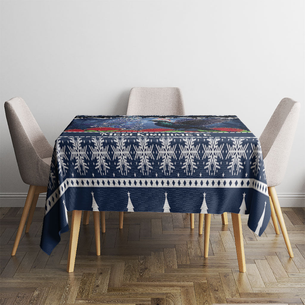 New Zealand Tui Bird Christmas Tablecloth Pohutukawa Xmas Tree Meri Kirihimete