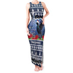 New Zealand Tui Bird Christmas Tank Maxi Dress Pohutukawa Xmas Tree Meri Kirihimete