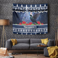 New Zealand Tui Bird Christmas Tapestry Pohutukawa Xmas Tree Meri Kirihimete