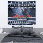 New Zealand Tui Bird Christmas Tapestry Pohutukawa Xmas Tree Meri Kirihimete