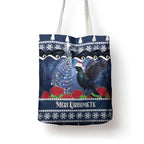New Zealand Tui Bird Christmas Tote Bag Pohutukawa Xmas Tree Meri Kirihimete