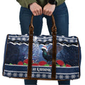 New Zealand Tui Bird Christmas Travel Bag Pohutukawa Xmas Tree Meri Kirihimete