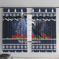 New Zealand Tui Bird Christmas Window Curtain Pohutukawa Xmas Tree Meri Kirihimete