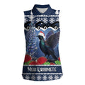 New Zealand Tui Bird Christmas Women Sleeveless Polo Shirt Pohutukawa Xmas Tree Meri Kirihimete