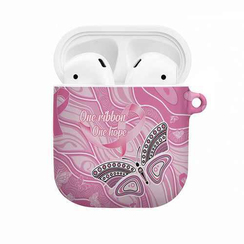 Australia Breast Cancer Awareness AirPods Case Butterfly Pink Ribbon Aboriginal Art