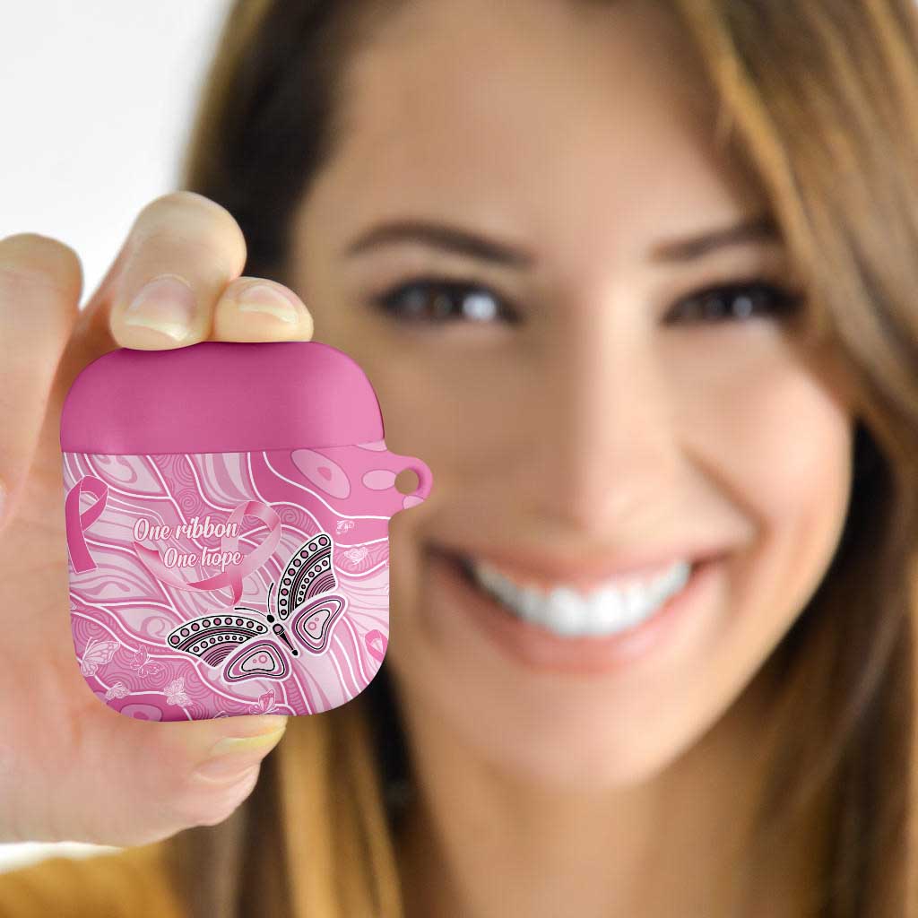 Australia Breast Cancer Awareness AirPods Case Butterfly Pink Ribbon Aboriginal Art