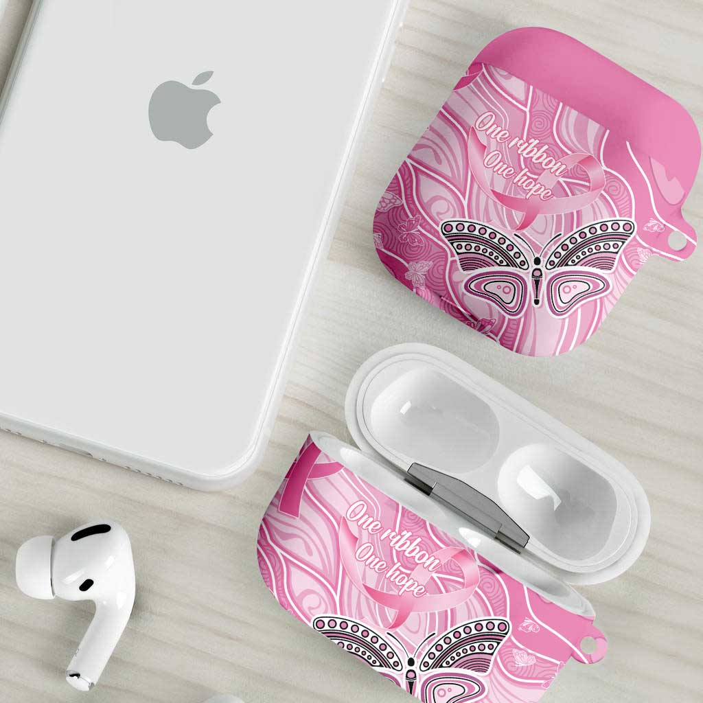 Australia Breast Cancer Awareness AirPods Case Butterfly Pink Ribbon Aboriginal Art