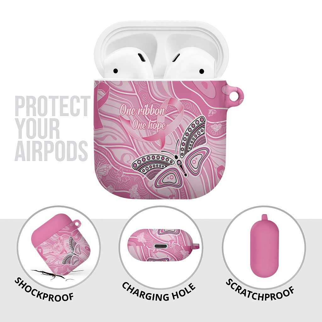 Australia Breast Cancer Awareness AirPods Case Butterfly Pink Ribbon Aboriginal Art