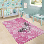 Australia Breast Cancer Awareness Area Rug Butterfly Pink Ribbon Aboriginal Art