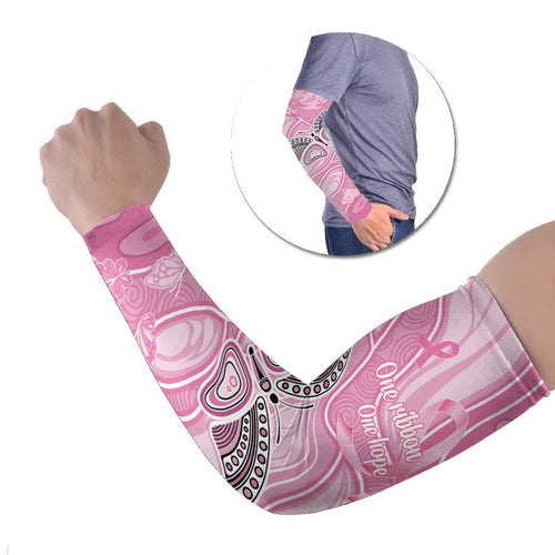 Australia Breast Cancer Awareness Personalised Arm Sleeves Butterfly Pink Ribbon Aboriginal Art