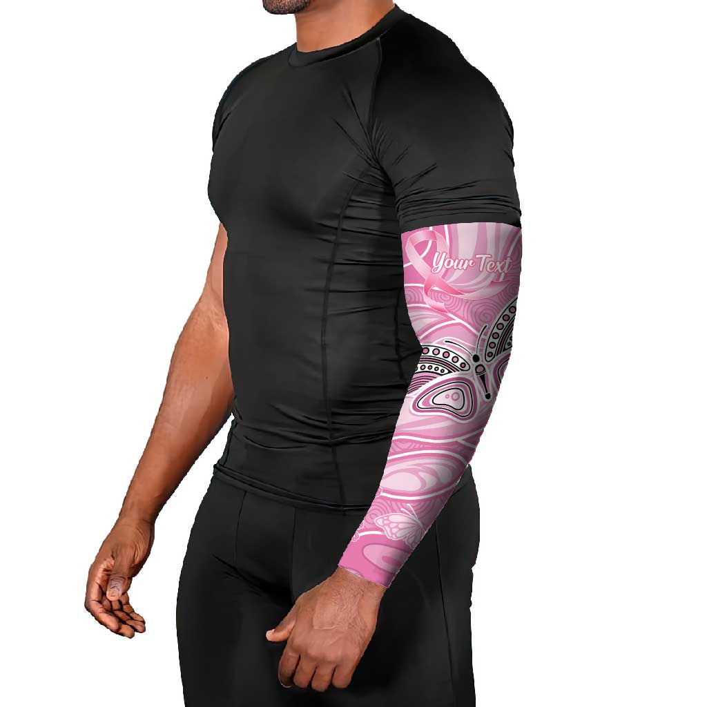 Australia Breast Cancer Awareness Personalised Arm Sleeves Butterfly Pink Ribbon Aboriginal Art