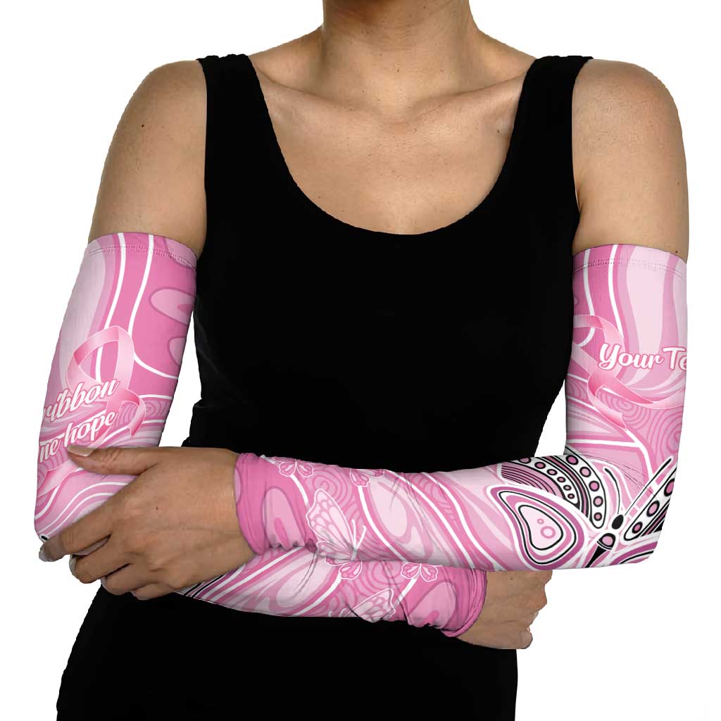Australia Breast Cancer Awareness Personalised Arm Sleeves Butterfly Pink Ribbon Aboriginal Art