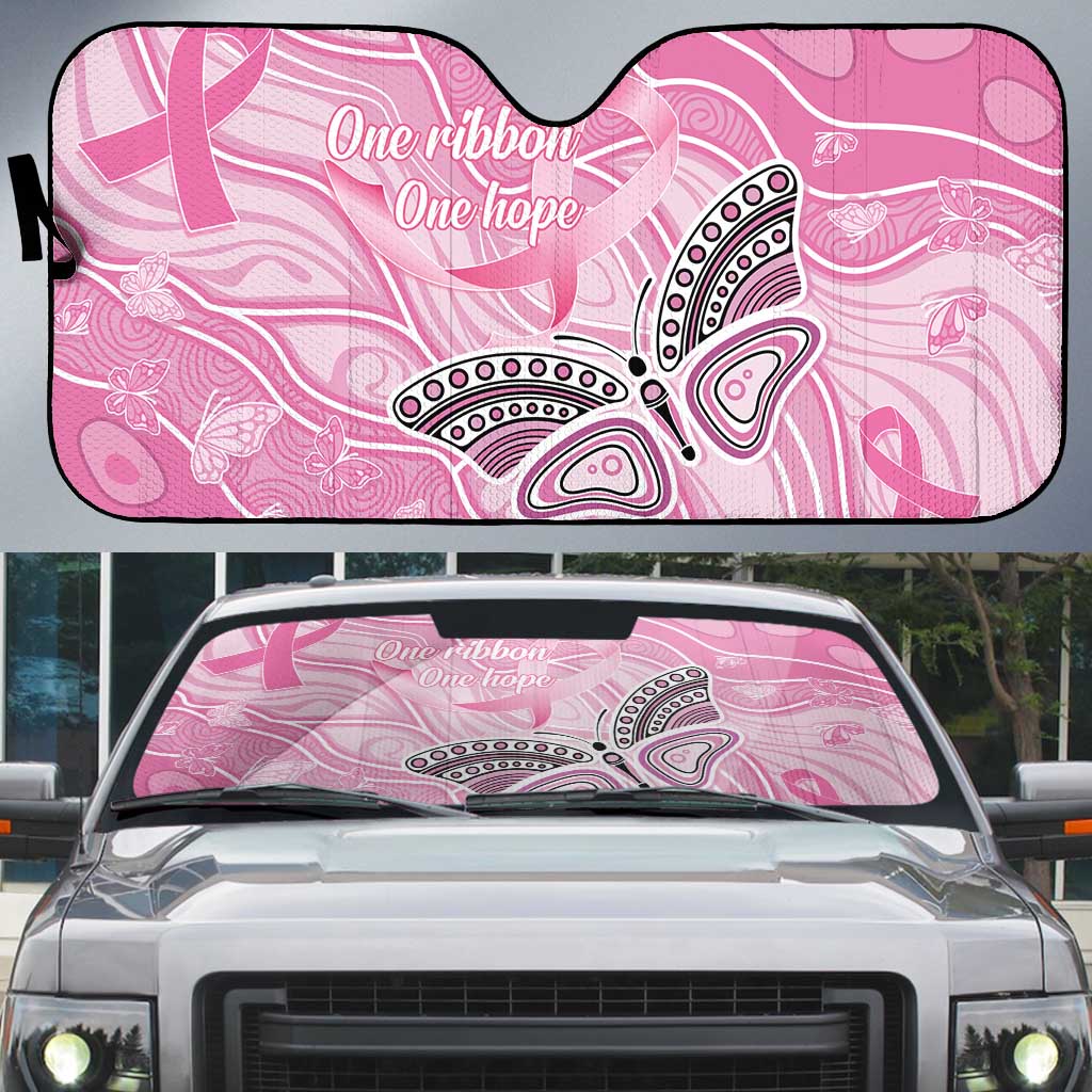 Australia Breast Cancer Awareness Auto Sun Shade Butterfly Pink Ribbon Aboriginal Art