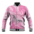 Australia Breast Cancer Awareness Personalised Baseball Jacket Butterfly Pink Ribbon Aboriginal Art