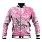 Australia Breast Cancer Awareness Personalised Baseball Jacket Butterfly Pink Ribbon Aboriginal Art