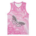 Australia Breast Cancer Awareness Personalised Basketball Jersey Butterfly Pink Ribbon Aboriginal Art