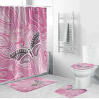 Australia Breast Cancer Awareness Bathroom Set Butterfly Pink Ribbon Aboriginal Art