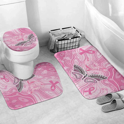 Australia Breast Cancer Awareness Bathroom Set Butterfly Pink Ribbon Aboriginal Art