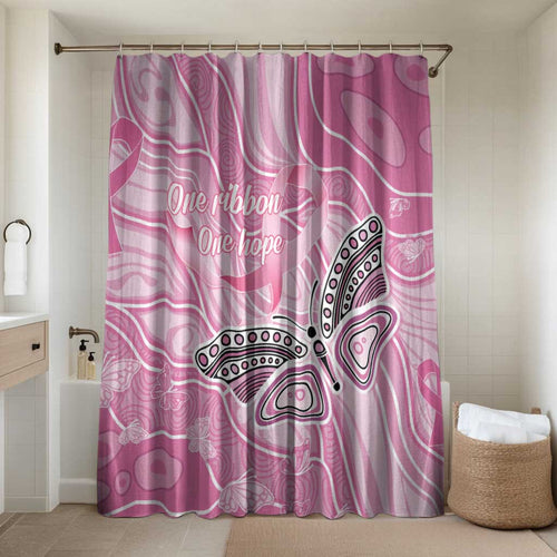 Australia Breast Cancer Awareness Bathroom Set Butterfly Pink Ribbon Aboriginal Art