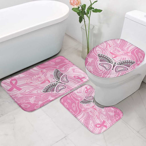 Australia Breast Cancer Awareness Bathroom Set Butterfly Pink Ribbon Aboriginal Art