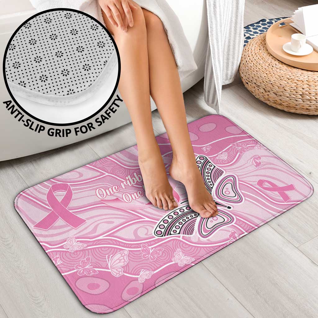 Australia Breast Cancer Awareness Bathroom Set Butterfly Pink Ribbon Aboriginal Art