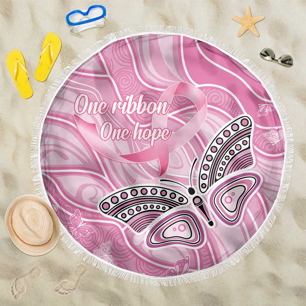 Australia Breast Cancer Awareness Beach Blanket Butterfly Pink Ribbon Aboriginal Art