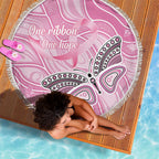Australia Breast Cancer Awareness Beach Blanket Butterfly Pink Ribbon Aboriginal Art