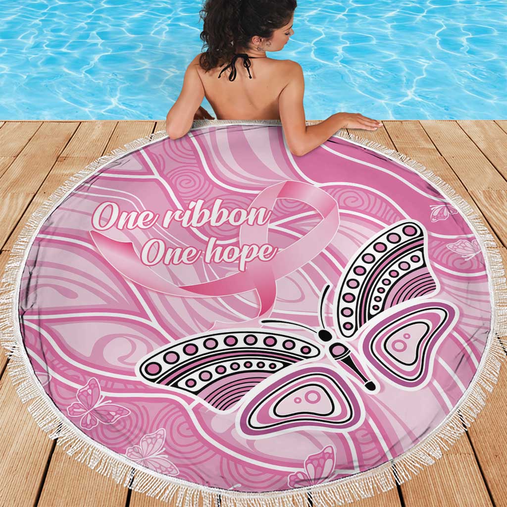 Australia Breast Cancer Awareness Beach Blanket Butterfly Pink Ribbon Aboriginal Art